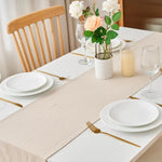 table cuisine chemin table classique rustique uni doux vert foncé rose gris beige clair