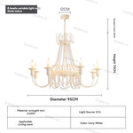 lustre cristal blanc chambre salon classique suspension ampoules led encastrée