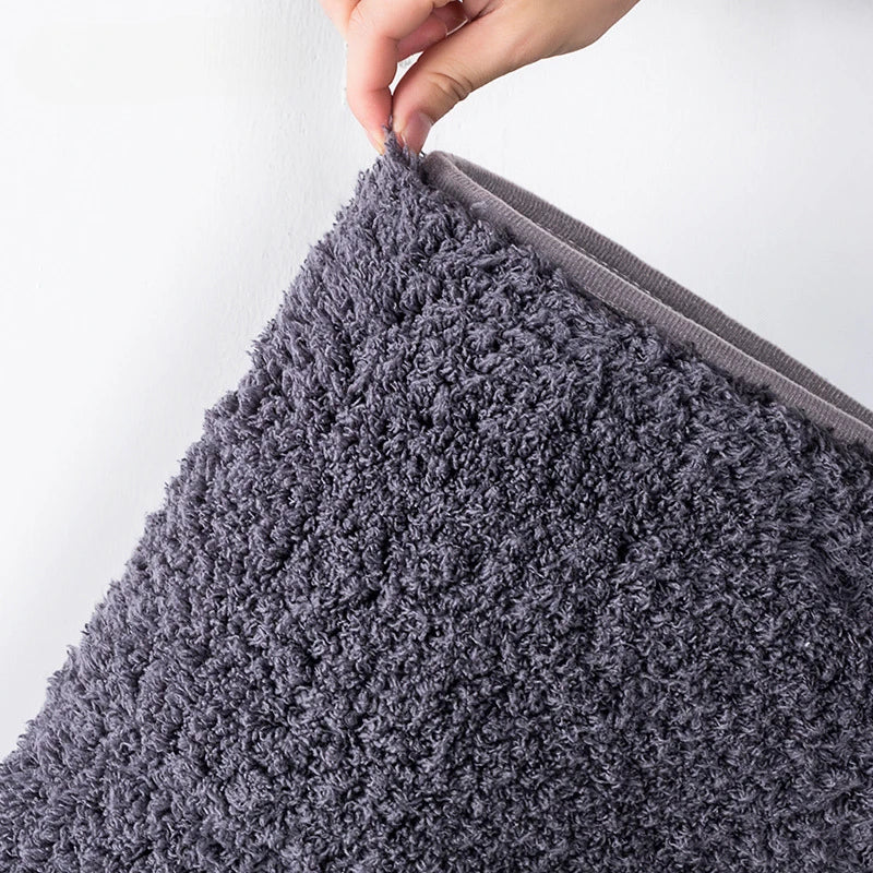 tapis bain absorbant cheveux gris foncé doux adhésif moderne 40cm 60cm