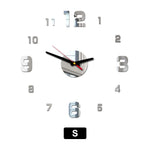 horloge murale moderne aiguille led transparente effet miroir noir argenté doré blanc minimaliste facile