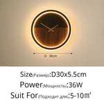 applique murale moderne horloge LED contemporain éclairage quotidien noir doré fixée mur