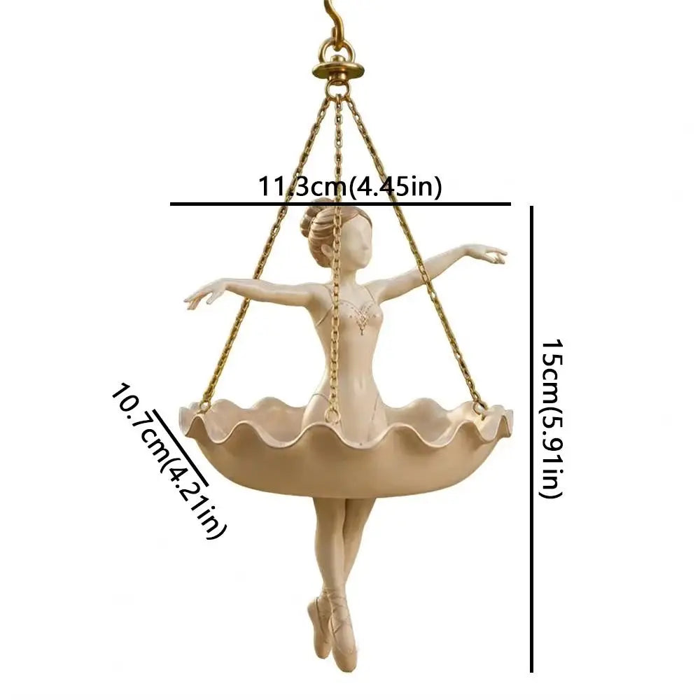 statue suspendue ballerine classique vintage plante suspendue chaînes dorées opacité