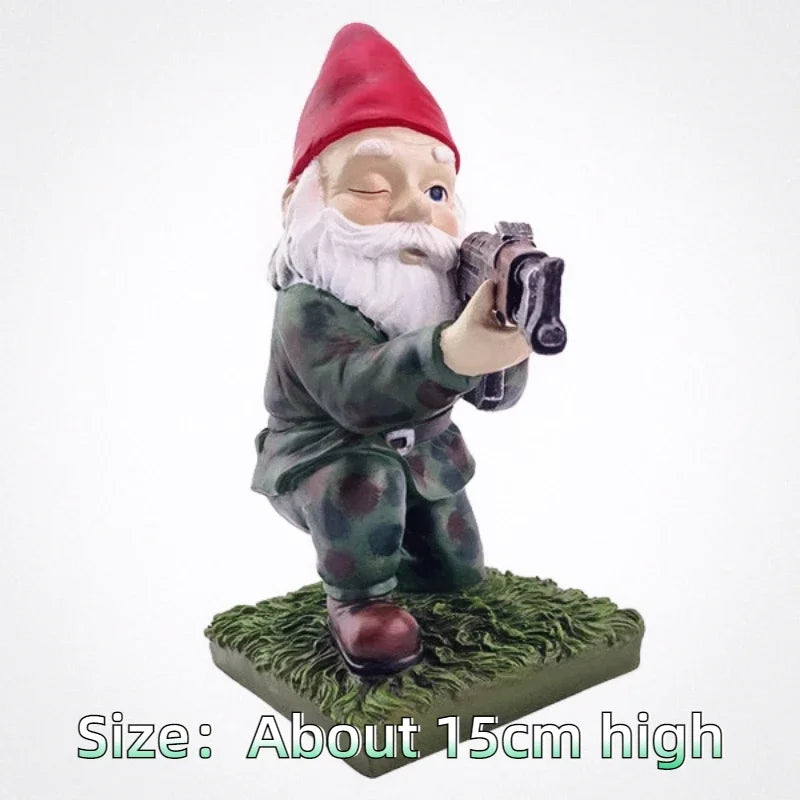 statuette lutin humoristique résine verte bleue rouge ornement extérieur jardin maison cadeaux