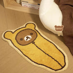 tapis décoration kawaii ours mignon pelucheux antidérapant intérieur maison salle bain chambre entrée