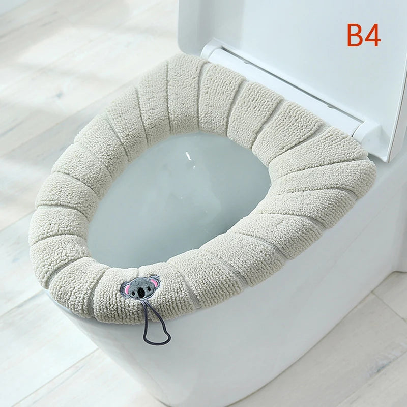 couvre siège toilette violet bleu gris rose rayures moderne adhésif lavable doux polyester