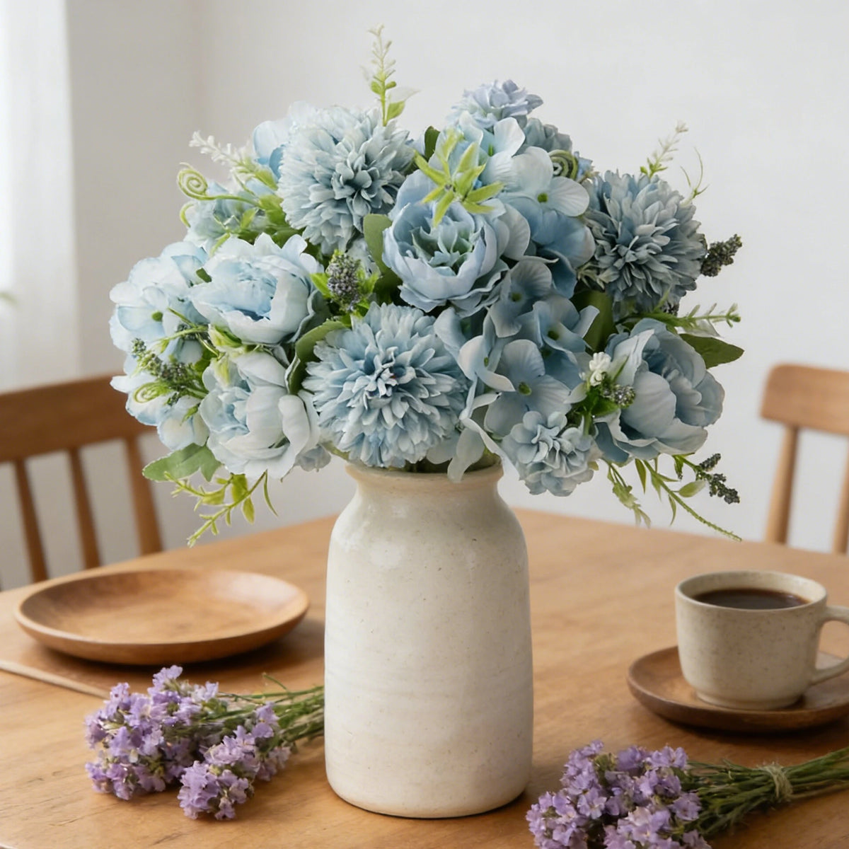 décoration intérieure bouquet fleurs artificielles pivoine hortensia modernes mariage anniversaire baby shower