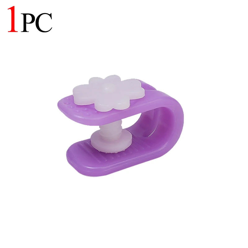 clips fixation violet rose bleu fleurs blanches moderne pratique 12pcs