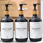 flacons bain marron rechargeables 500ml transparents minimaliste 3pcs pommade opaques Pompe étiquette