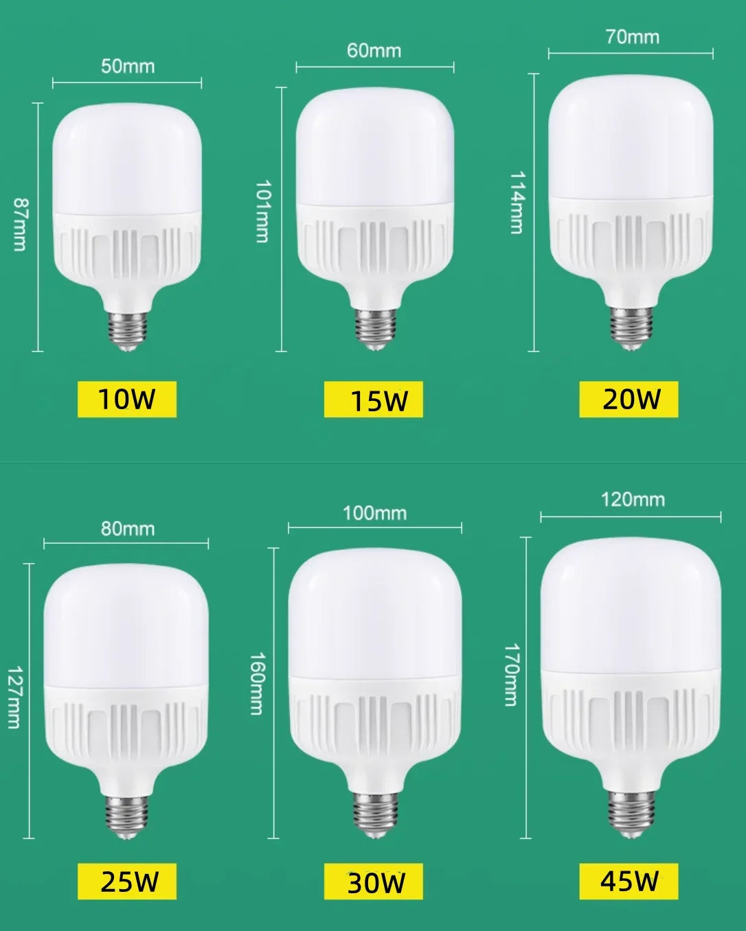 ampoule led e27 blanc moderne rayures verticales 10w 15w 20w 25w 30w 45w 6500k