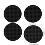 coasters silicone noirs texture moderne 10cm diamètre 12pcs opaques points uniformes