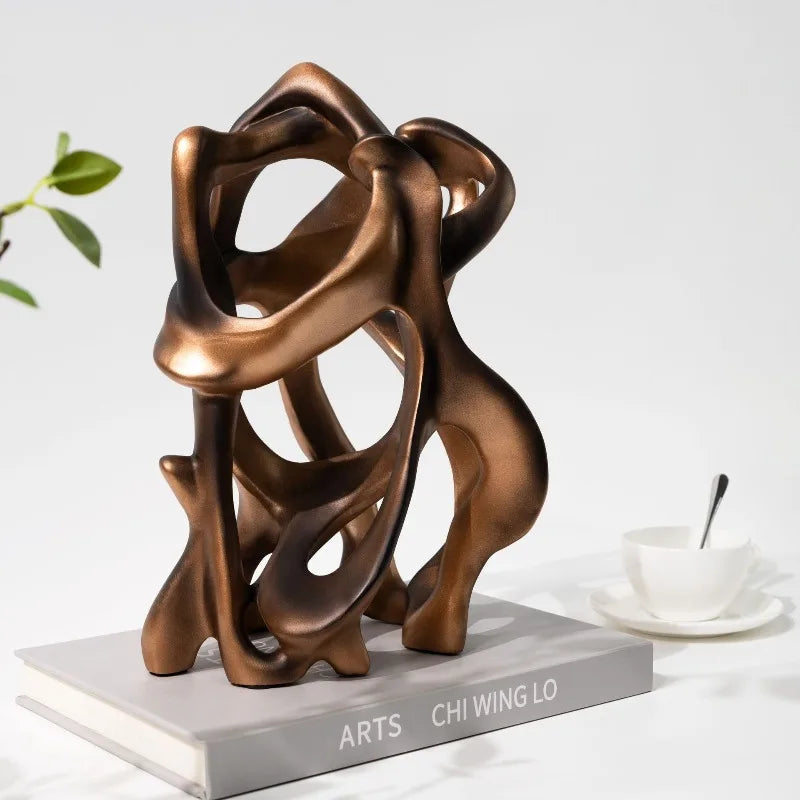 sculpture abstraite moderne résine bronze dimensions 33x20x22cm déco artistique