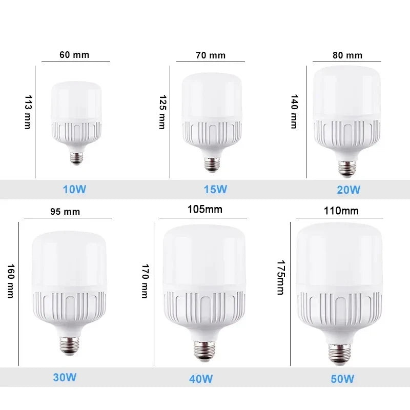 ampoule led 15w 20w 30w 40w 50w e27 blanc moderne protection yeux économie energie