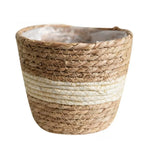 panier tissé motif géométrique rustique intérieur extérieur plantation plante décoration naturelle
