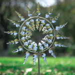 décorations jardin métal rouge blanc violet doré bleu moderne translucides motifs floraux tringle métallique