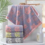 serviettes coton gris rose jaune feuilles stylisées séchage rapide machine moderne clips
