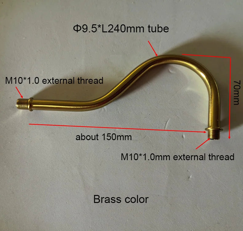 tube flexible or noir embout fileté m10 base circulaire lampe e27 moderne vis fixation