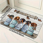 tapis moderne chiens papillons blanc bleu marron antidérapant entrée chambre