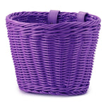 panier vélo tissé osier bleu clair classique ceintures cuir enfants accessoire vélo