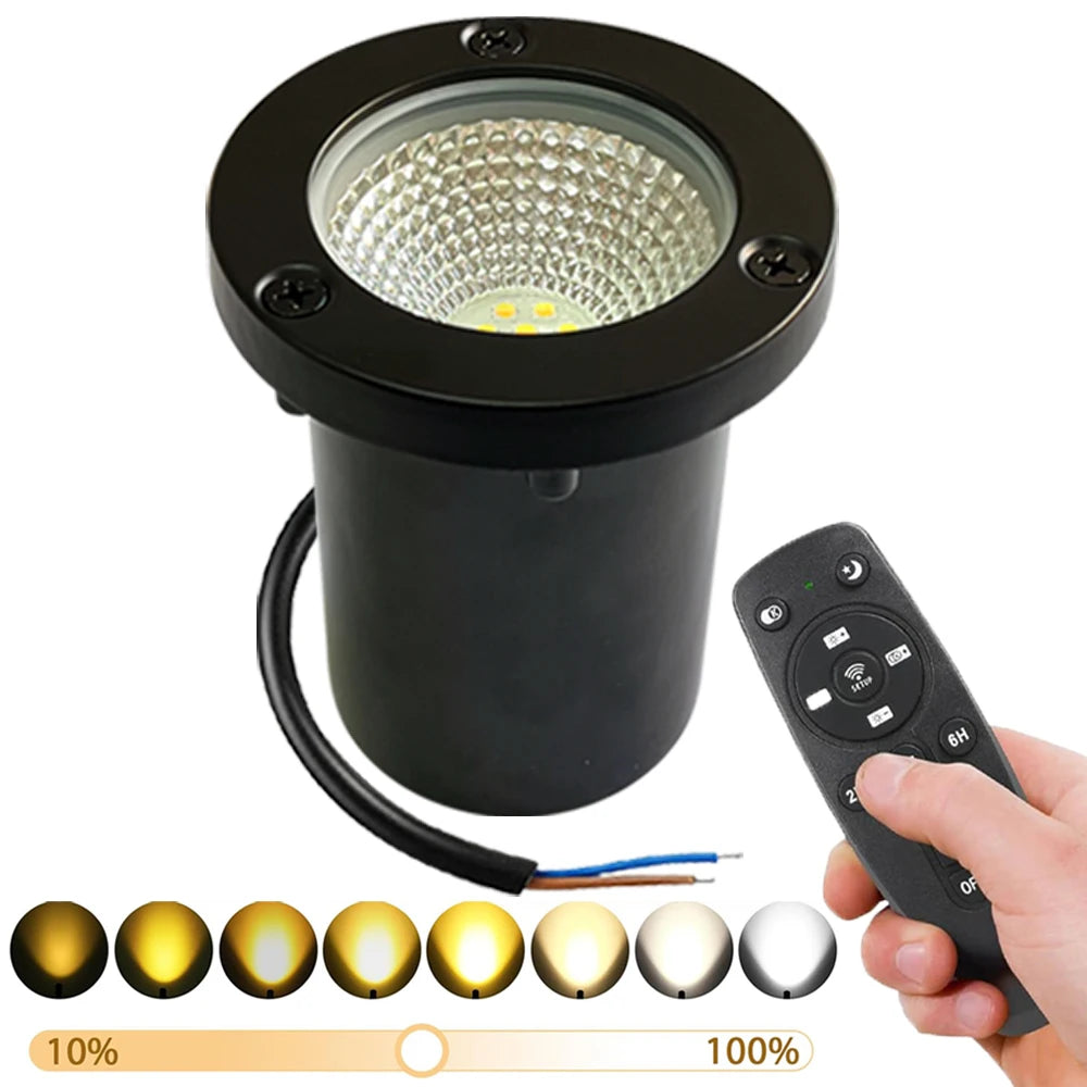 spots led étanches ip65 noirs modernes télécommande extérieur jardin allée