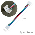 connecteur double tête bande led 2pin 3pin 4pin 5pin 6pin 15cm blanc rouge noir