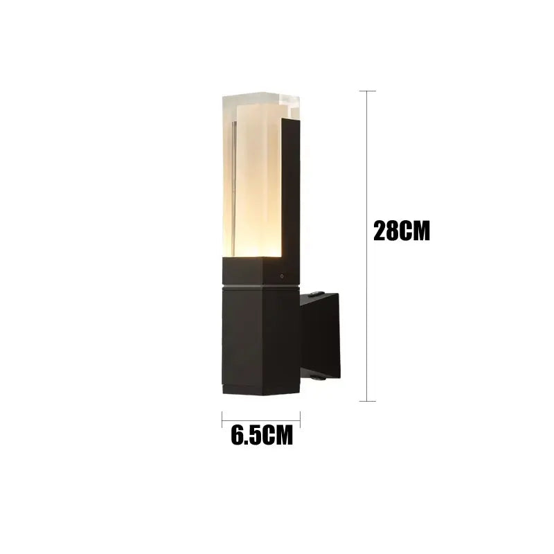 applique murale led moderne minimaliste noir transparent verre blanc chambre entrée salle bain étude