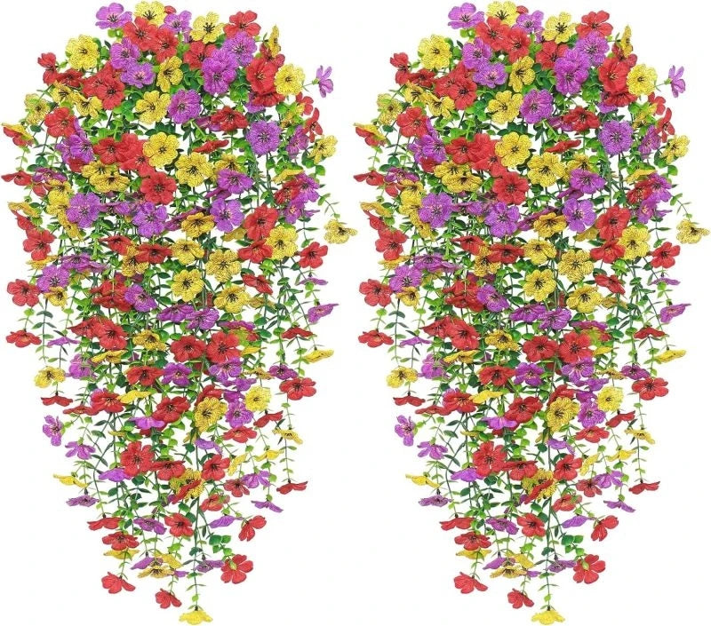 décoration intérieure fleurs artificielles suspendues modernes orange rouge violet détachable occasion mariage anniversaire baby