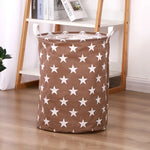 panier linge pliable polyester étoiles taches poignées moderne gris bleu marron blanc rose