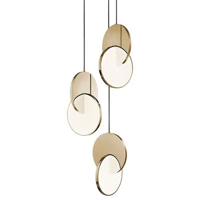 suspension lumineuse moderne or blanc circulaire translucide 4000k 3000k