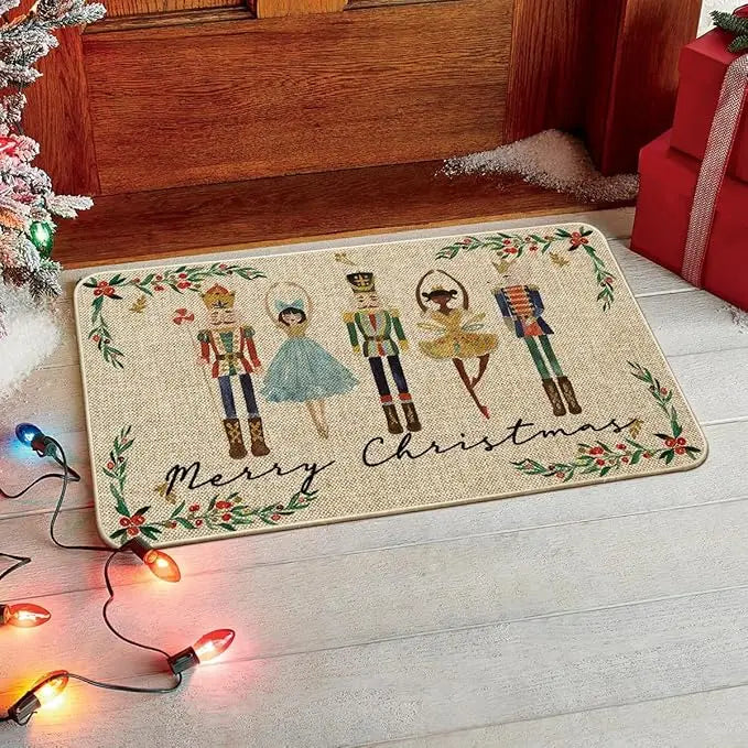 tapis sol noël personnages ballet motifs géométriques traditionnels 30x50cm 40x60cm 50x80cm festive