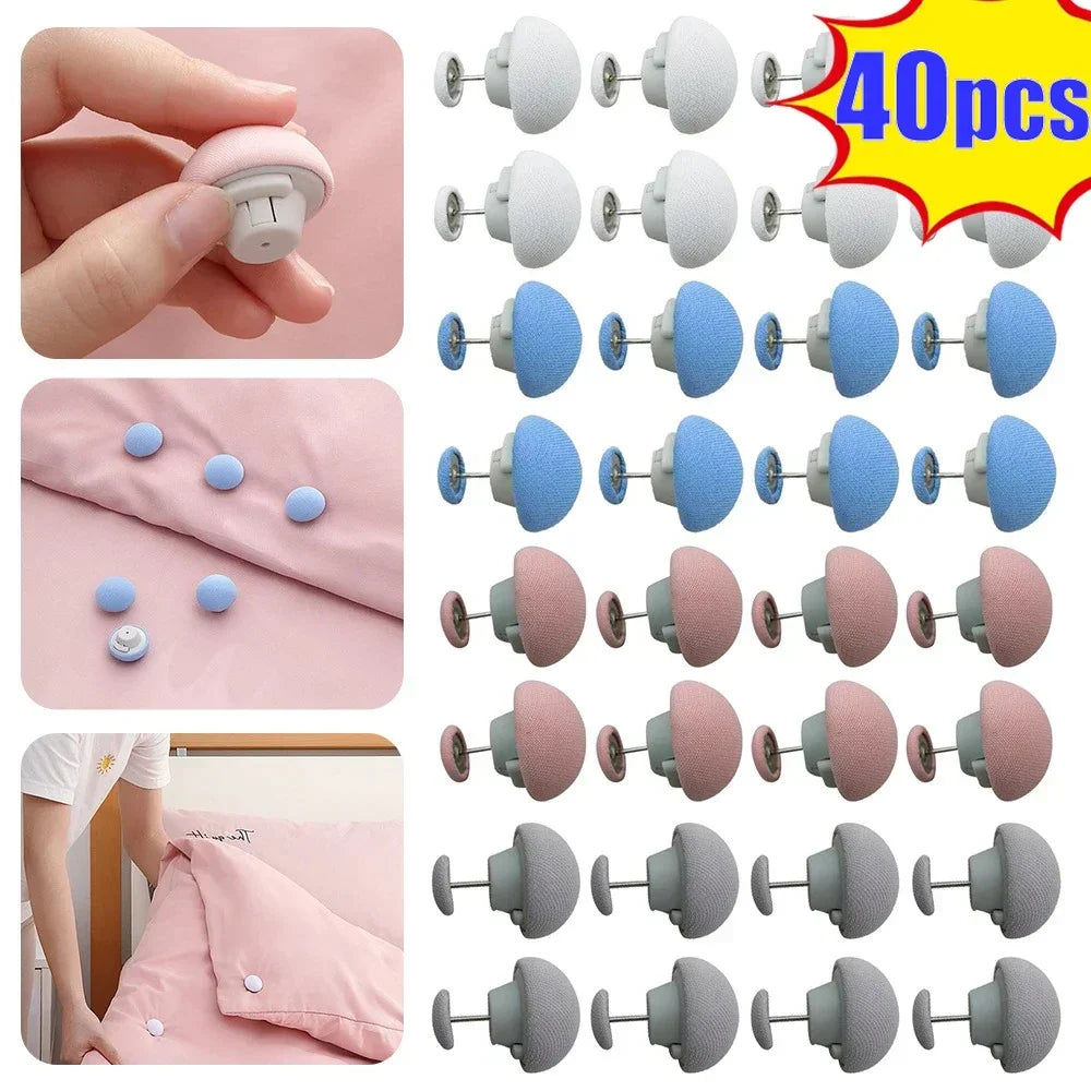 boutons lit adhésifs blanc rose bleu gris modernes drap housse antidérapants fixateurs lot 4pcs