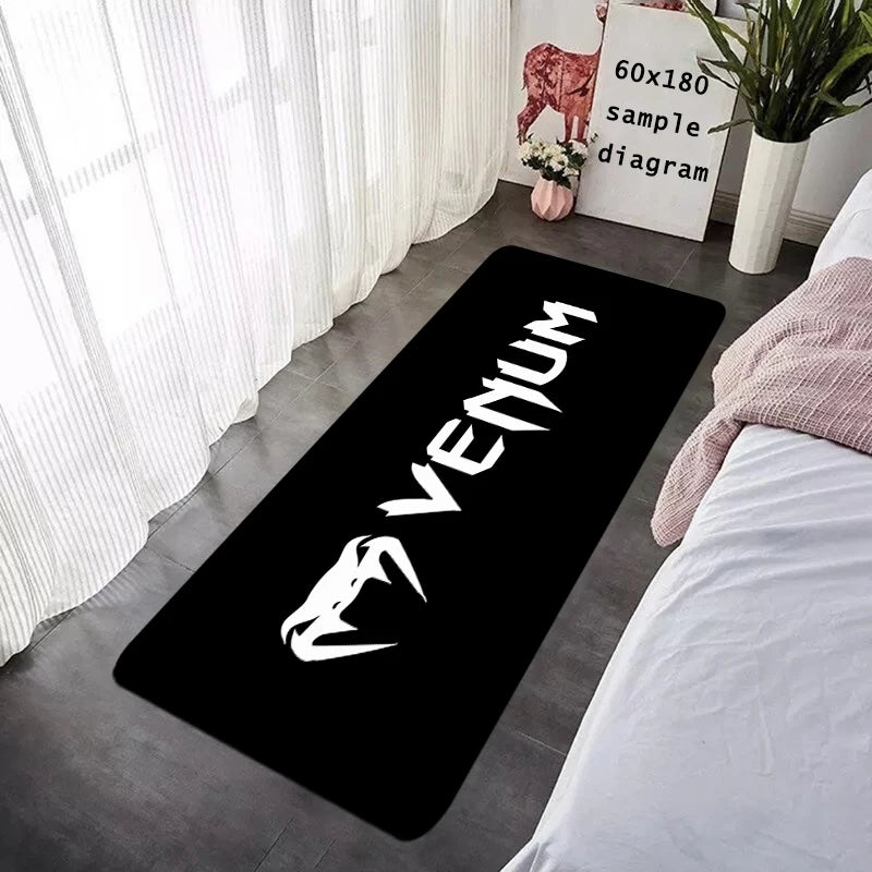 tapis moderne serpent venom noir blanc antidérapant durable polypropylène 40x60cm 50x80cm