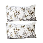 parure lit drap housse taies d'oreiller motif fleurs moderne élégant