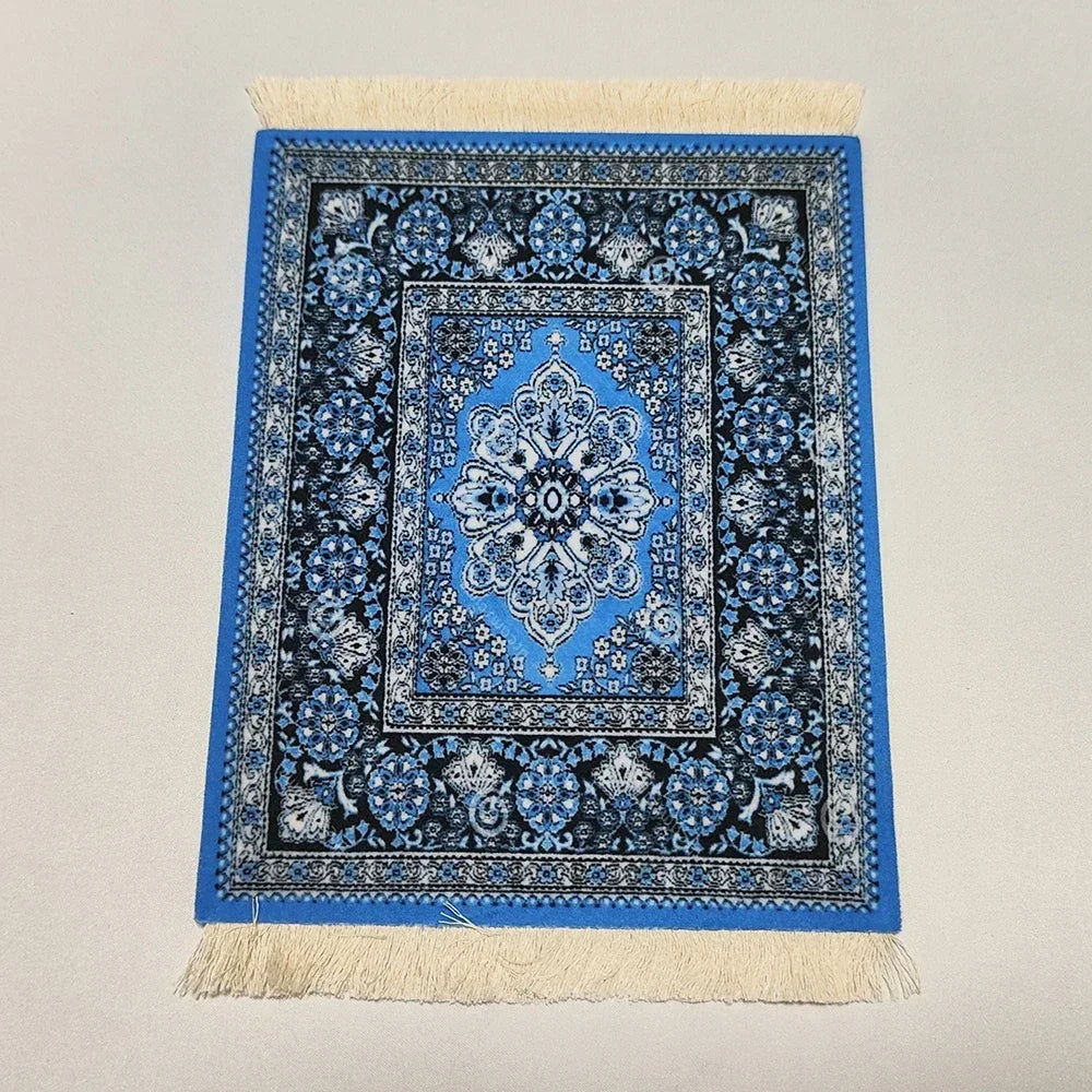 tapis souris motif fleurs persan classique caoutchouc antidérapant informatique bleu