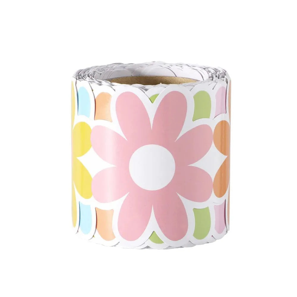 autocollants décoratifs fleurs colorées rose beige jaune vert bleu adhésifs opaques mur tableaux