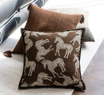 housse coussin polyester géométrique beige marron nordique contemporain adhésif tassel decoration intérieur voiture