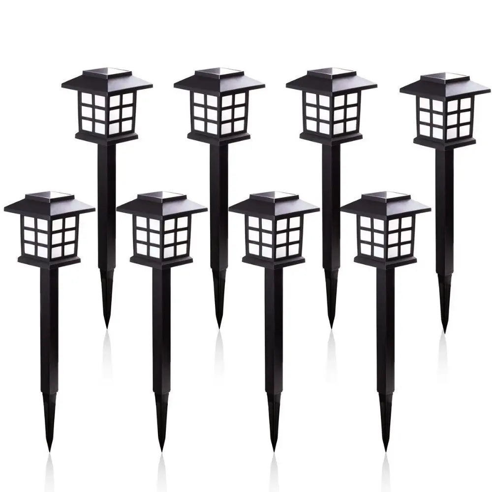 lumière solaire moderne noire carré blanc auto extérieure jardin patio pièces led
