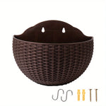 paniers suspendus tissés gris marron orange bleu moderne drainageextérieur