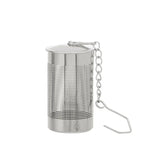 infuseur thé maille fine chaîne boucle moderne argenté filtre épices cuisine théière herbes thé