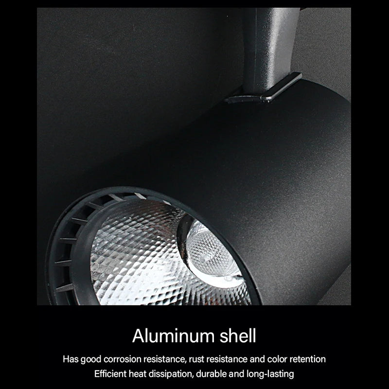 éclairage rail spot lumineux led noir blanc moderne télécommande 16 couleurs acier poli.gca