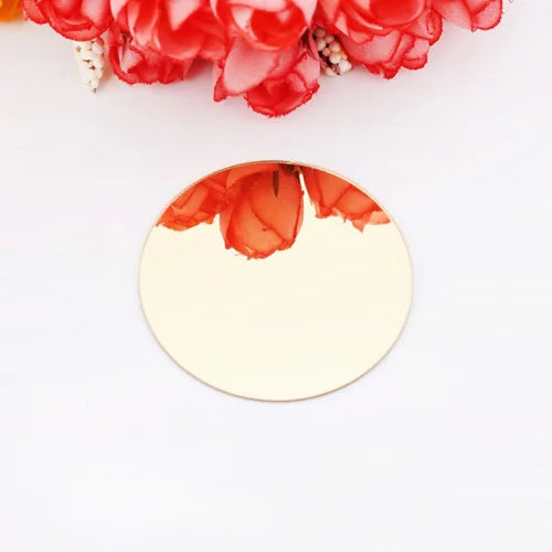 décoration mariage anniversaire fiançailles blanc doré miroirs ronds adhésifs 3cm 4cm 5cm 6cm modernes