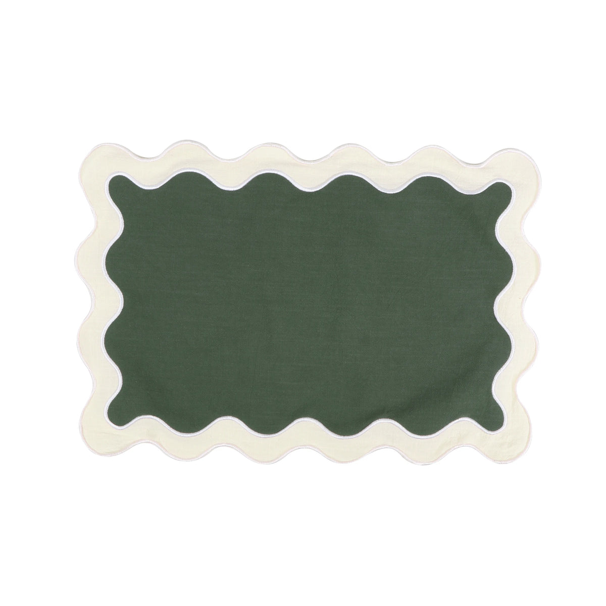 serviette table coton brodée bordure ondulée moderne décoration banquet mariage