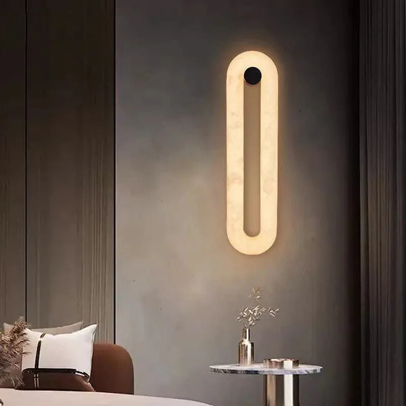 applique murale moderne marbre blanc noir éclairage led cuisine chambre salle manger entree étude