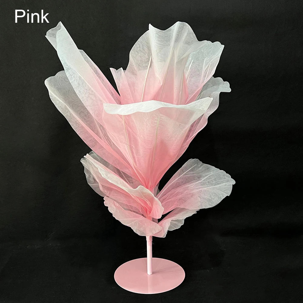 décoration intérieure fleur table soie blanc bleu rose 150cm moderne élégante tulle opaque