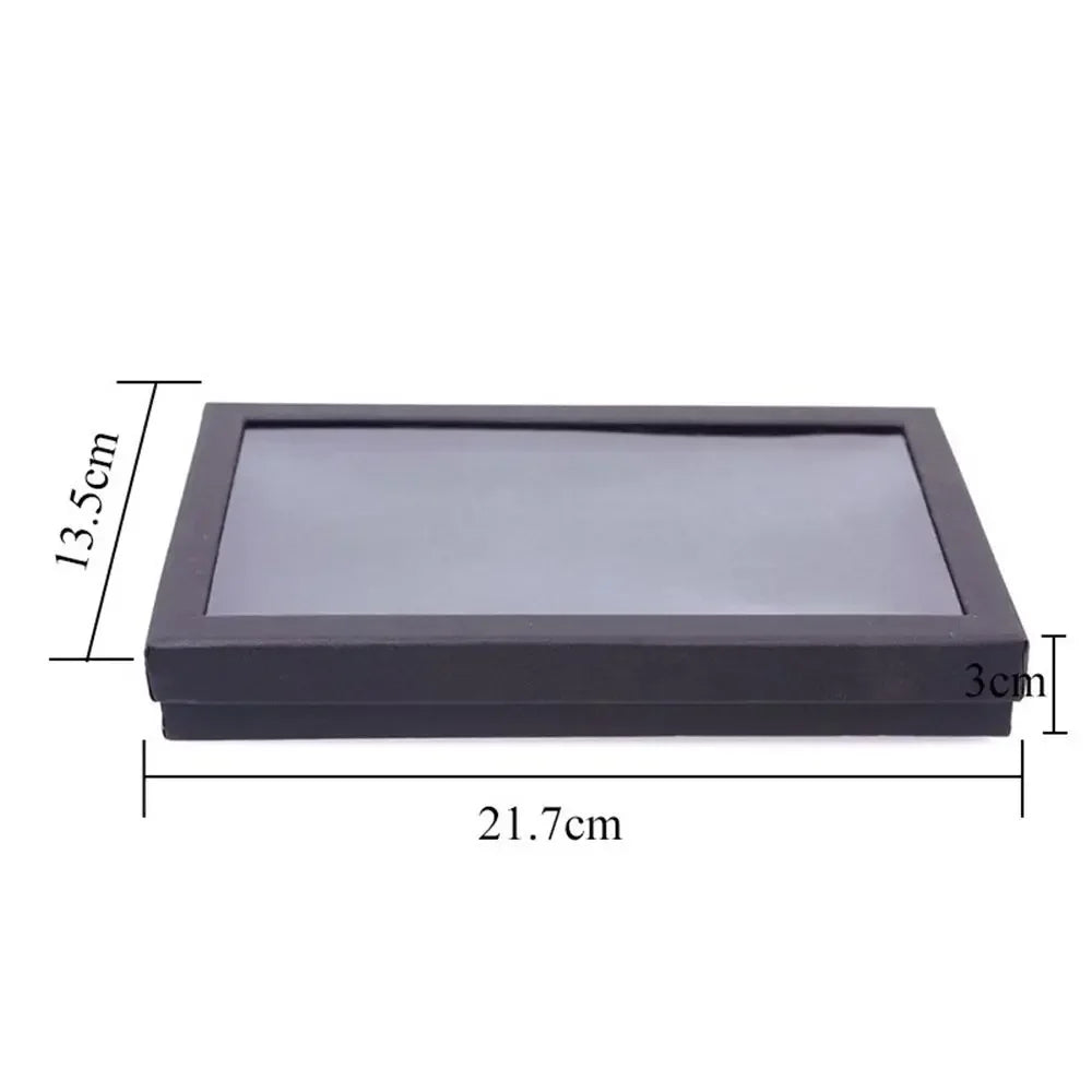 présentoir bijoux bagues velours transparent blanc noir classique élégant 21.7x13.5x3 cm 36 fentes