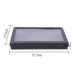 présentoir bijoux bagues velours transparent blanc noir classique élégant 21.7x13.5x3 cm 36 fentes