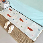 tapis multicolore motif cerises pois pile désossée antidérapant imperméable moderne décontracté usage maison camping