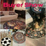 tapis rond orange noir motif basket geométrique moderne 80x80cm 120x120cm PVC polyester