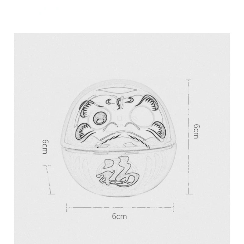 décoration table céramique daruma dolls visage stylisé motifs floraux traditionnel japonais couleur rose bleu