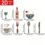 décoration murale bois ustensiles vaisselle fourchette cuillère tasse verre rustique chambre cuisine