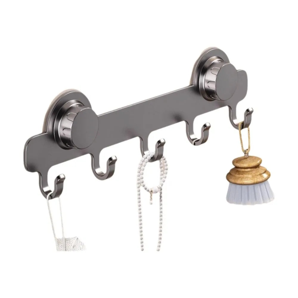 porte serviettes mural ventouse crochets gris moderne salle bain